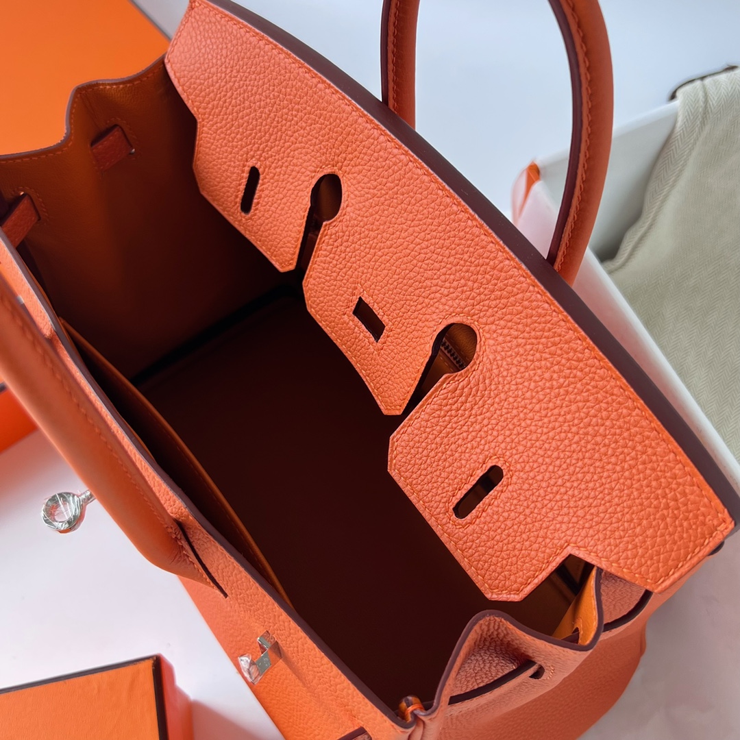 에르메스 버킨백25 오렌지 은장 토고가죽